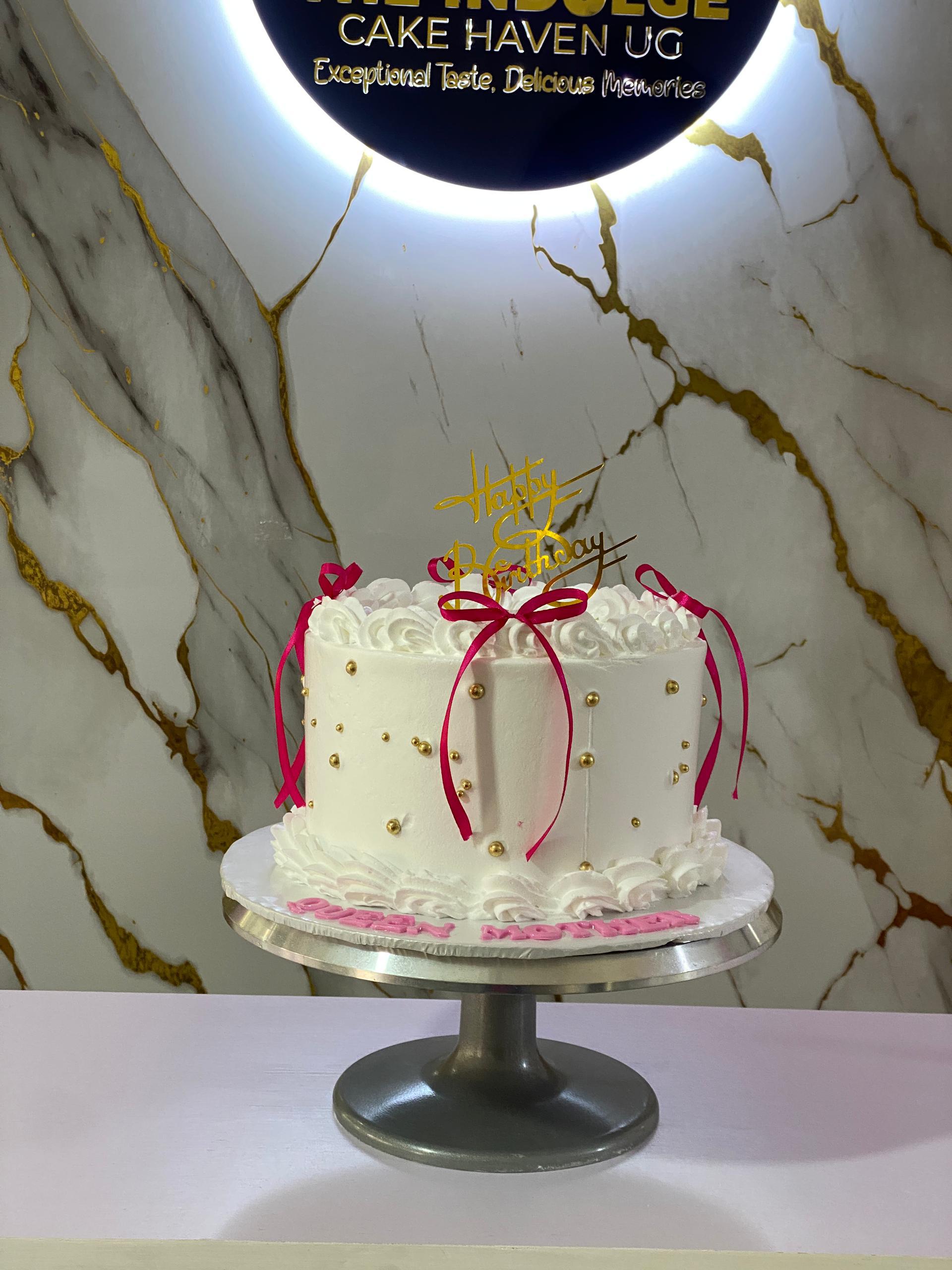 Pink Ribbon Buttercream Cake